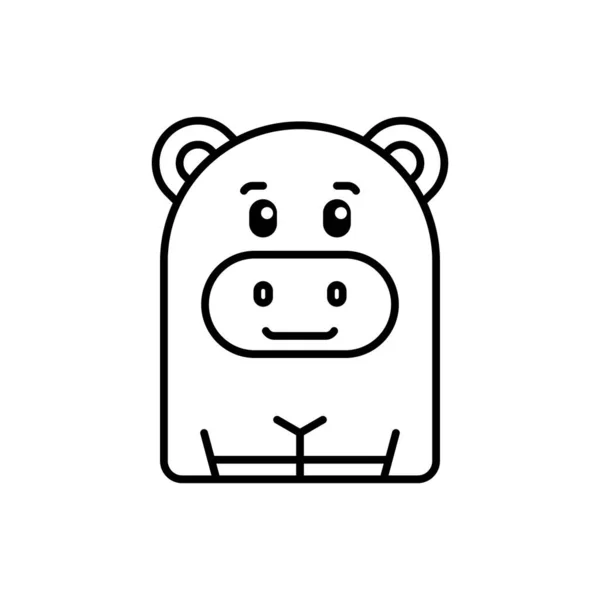 Ikona Hipopotama Projekt Ikony Elementy Szablonu Styl Płaski — Wektor stockowy