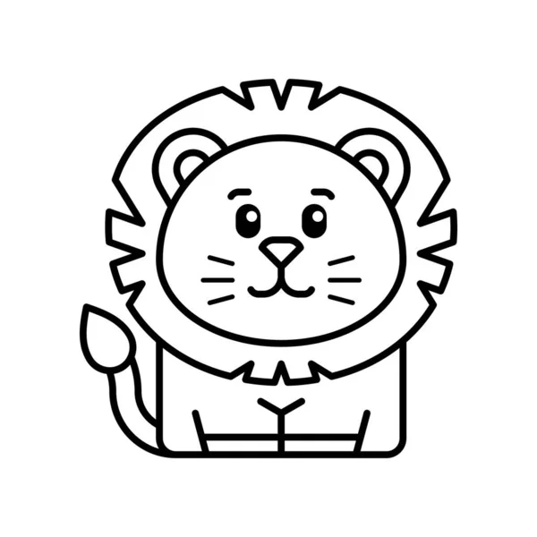Löwen Ikone Symboldesign Vorlagenelemente Flacher Stil — Stockvektor