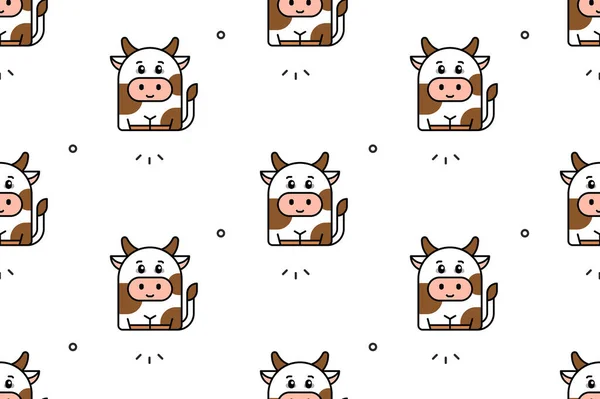 牛とのシームレスなパターン アイコンデザイン テンプレート要素 — ストックベクタ
