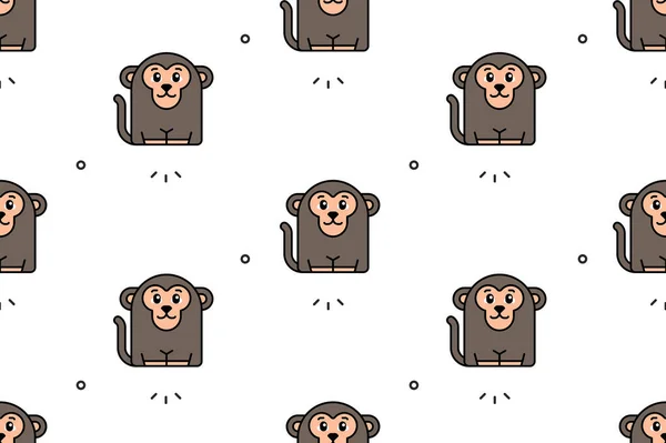 Zökkenőmentes Minta Majmokkal Ikontervezés Sablonelemek — Stock Vector
