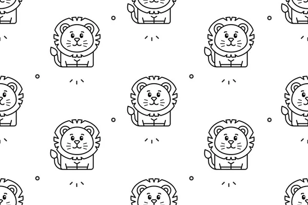 ライオンとのシームレスなパターン アイコンデザイン テンプレート要素 — ストックベクタ
