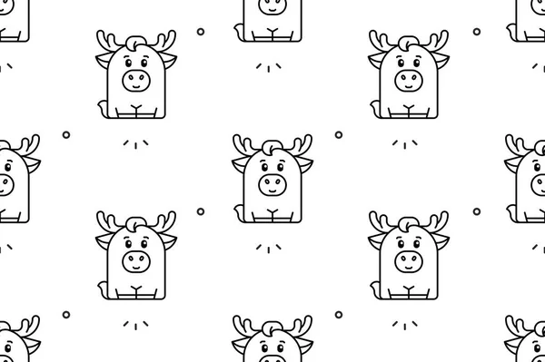 Seamless Pattern Elks Icon Design Template Elements — стоковый вектор