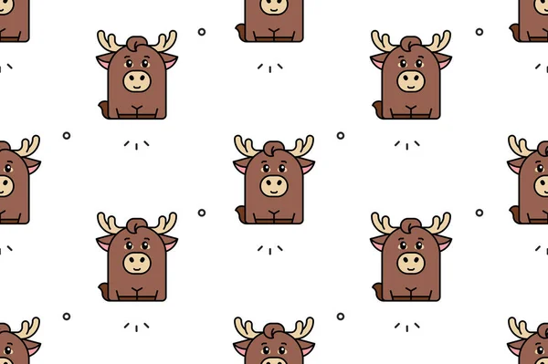 Seamless Pattern Elks Icon Design Template Elements — Stockvector