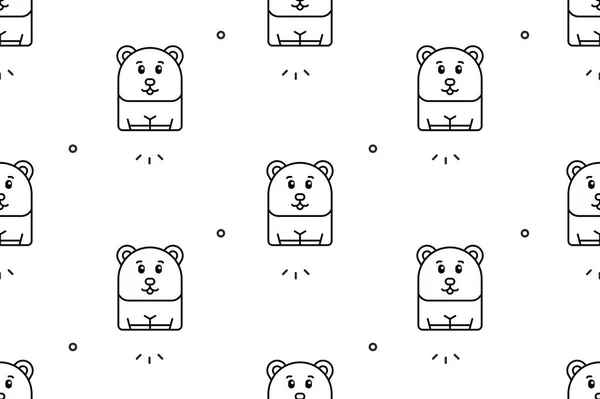 Nahtloses Muster Mit Pandas Symboldesign Vorlagenelemente — Stockvektor