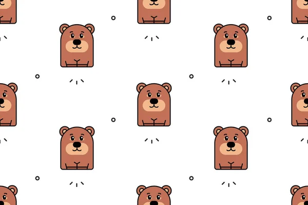 Nahtloses Muster Mit Bären Symboldesign Vorlagenelemente — Stockvektor
