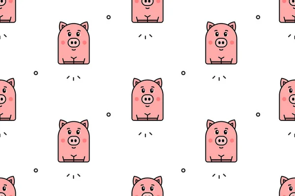 Nahtloses Muster Mit Schweinen Symboldesign Vorlagenelemente — Stockvektor
