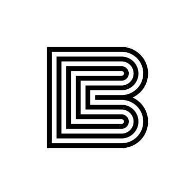 Letter B logo or icon design. template elements. geometric abstract logos