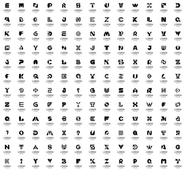 Abstract Collection Letters Geometric Abstract Logos Icon Design — 图库矢量图片