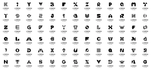Абстрактная Коллекция Письмами Геометрические Абстрактные Логотипы Дизайн Иконок — стоковый вектор