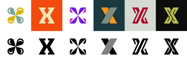 Set Letter Icon Design Template Elements Geometric Abstract Logos — Image vectorielle
