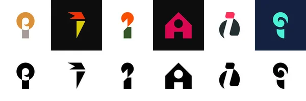 Набір Літер Дизайн Піктограм Елементи Шаблону Геометричні Абстрактні Логотипи — стоковий вектор