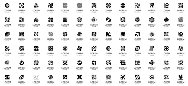 Zbiór Abstrakcyjnych Logo Geometryczne Abstrakcyjne Logo Projekt Ikony — Wektor stockowy