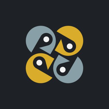 Soyut logo. Geometrik soyut logolar. Simge tasarımı