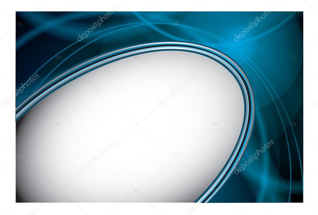 Vector abstract futuristic trendy neon blue light glowing effect design with curves and circles. Vector digital techno background with space
