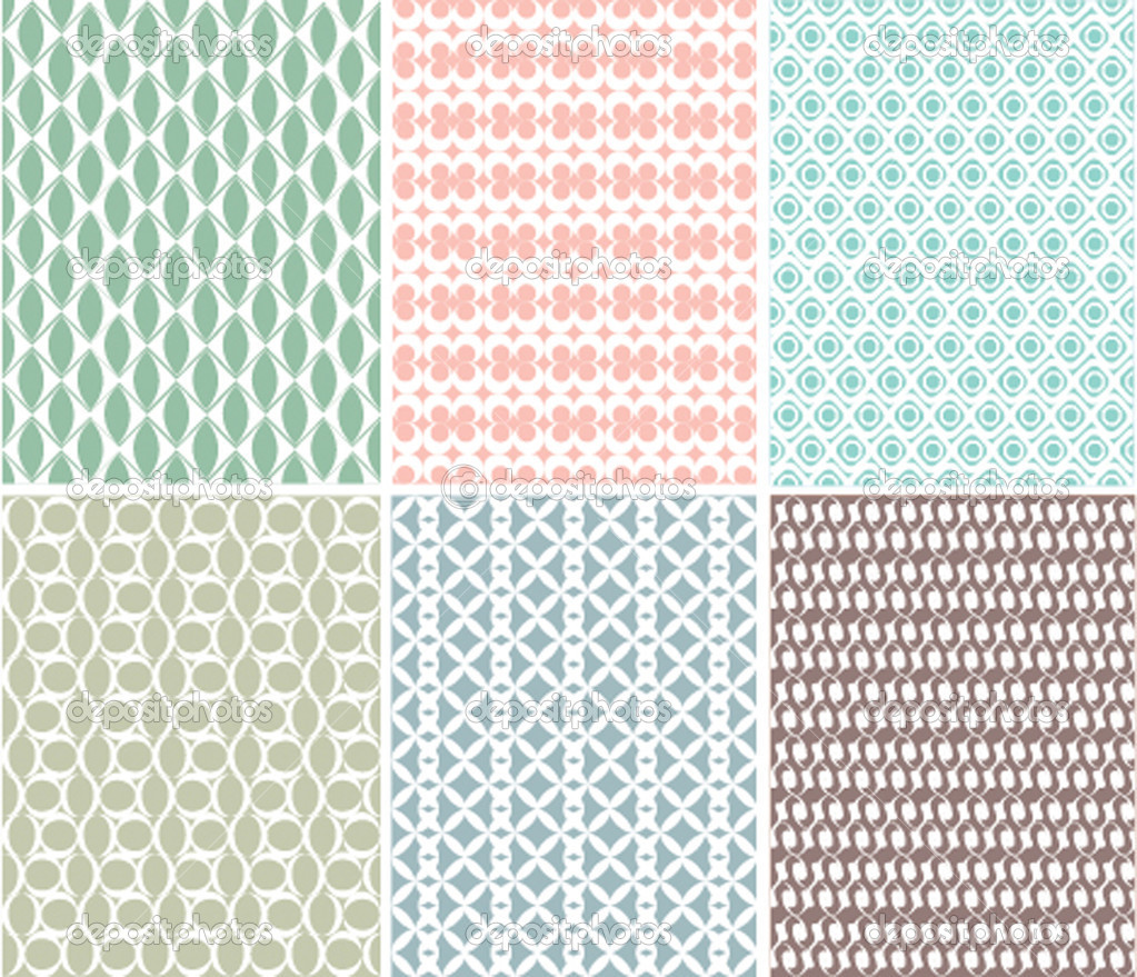 Vector illustration set of seamless geometric patterns background pastel collection.Endless repeat texture graphic modern design for wallpaper, packaging, banners, invitations, business cards, fabric print