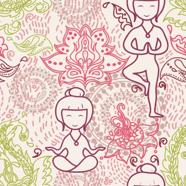 şirin yoga kız ile sorunsuz doku