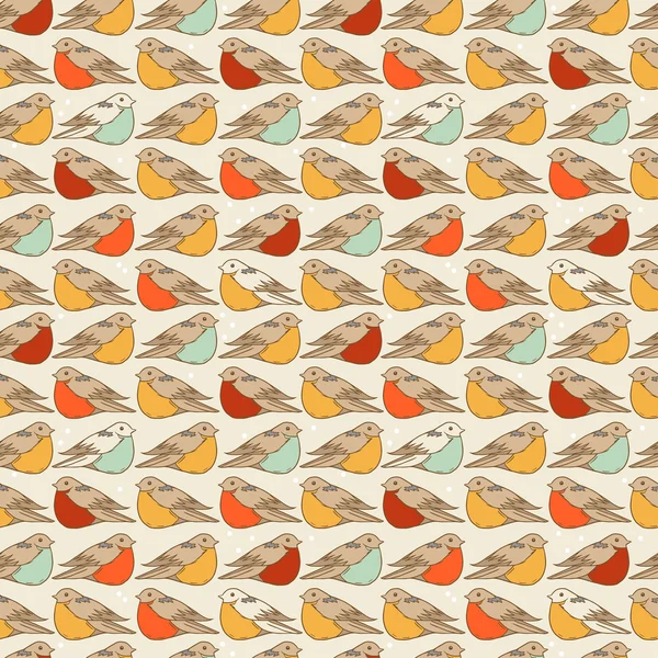 Patrón sin costura de aves, ilustración vectorial — Vector de stock