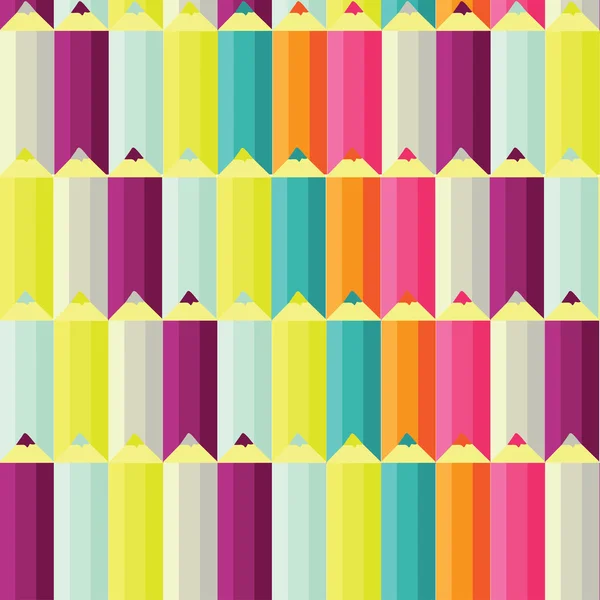 Colorful seamless pattern with pencils — Stock Vector