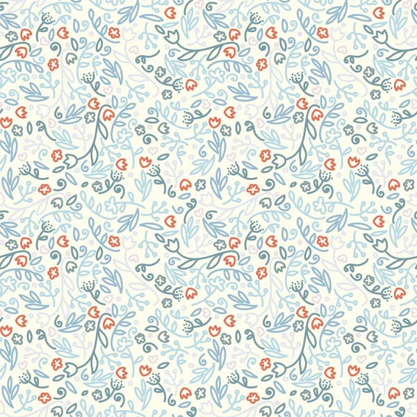 Cute floral seamless texture, vector illustration — Stock Vector