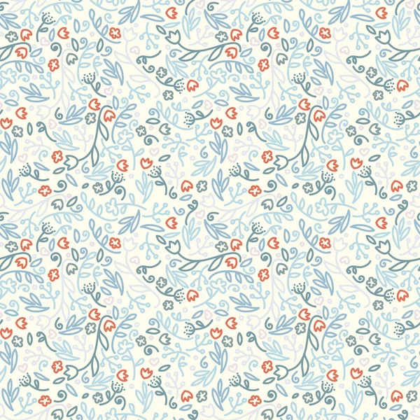 Linda textura sin costura floral, ilustración vectorial — Vector de stock