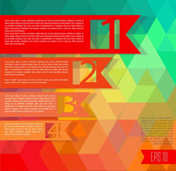 Fundo geométrico brilhante com adesivos infográficos —  Vetores de Stock