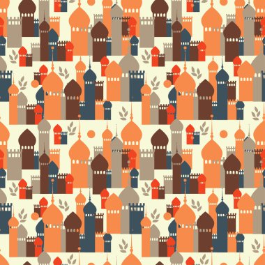 şark binalardan seamless modeli