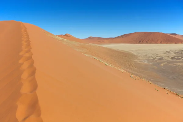 Vista desde una duna en sossuvlei namibia — Foto de Stock