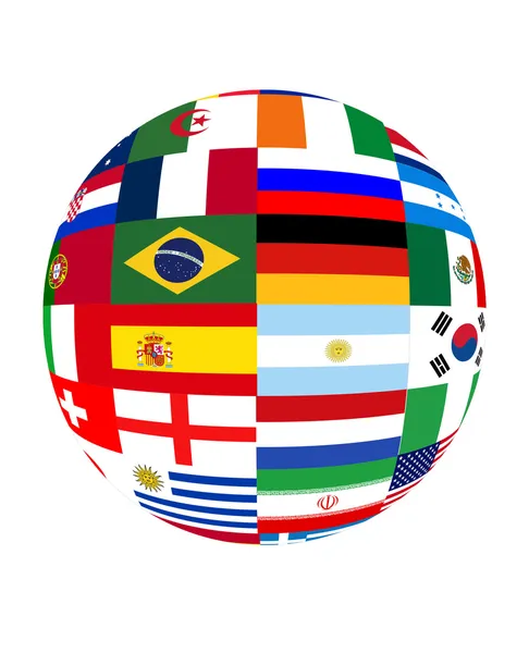 Флаги чемпионата мира по футболу 2014 Лицензионные Стоковые Фото