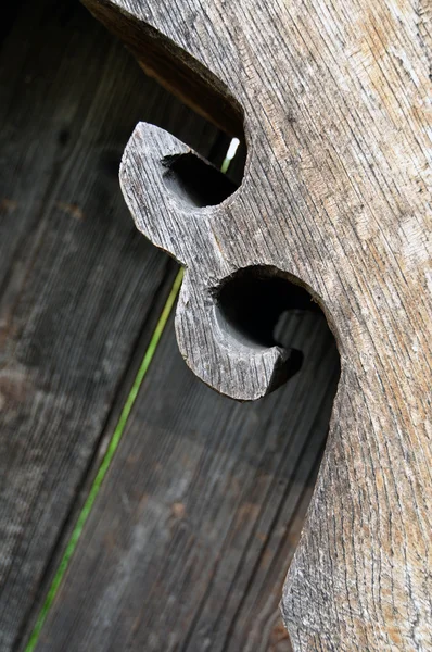 Gesneden houten hek motief — Stockfoto