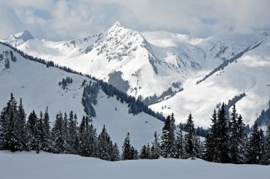kar kaplı dağlar tirol içinde