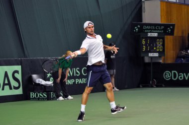 Tenis adam aksiyon davis Kupası maçında, Romanya WINS Danimarka karşı adrian ungur