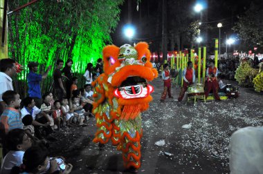 ho chi minh City, vietnam tet ay yeni yıl festival sırasında geleneksel Vietnam ejderha dansı