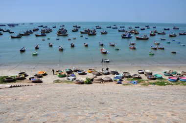 Fishing boats in Mui Ne, Vietnam clipart