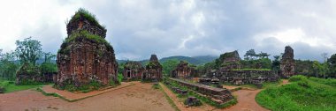 Panorama of My Son Hindu temple ruins, Vietnam clipart