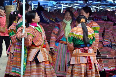 Vietnamca kırsal piyasa içinde bac ha, sapa, vietnam