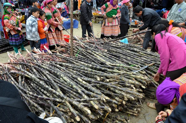 Mercato rurale vietnamita a Bac Ha, Sapa, Vietnam — Foto Stock