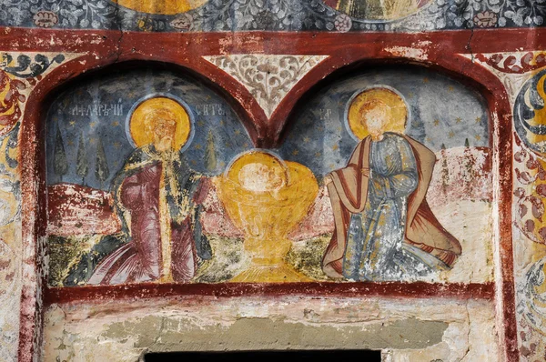 Orthodox painted murals, fresco on a church — Stock Photo, Image