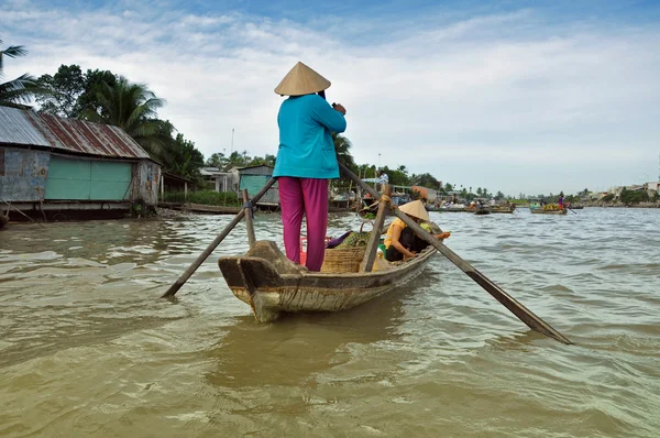 Floating marjet in Mekong Delta, Vietnam — Stock Photo, Image