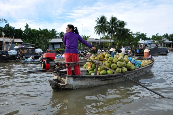 Floating marjet in Mekong Delta, Vietnam — Stock Photo, Image