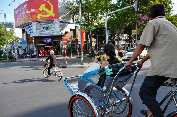 Rikši v Saigonu, vietnam — Stock fotografie