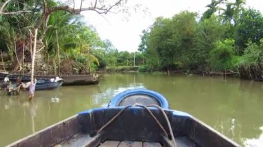 Orman mekong delta, vietnam, görünümden hareketli bir tekne