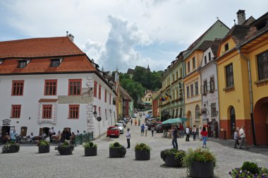 Romanya, unesco miras bir parçası Sighisoara ortaçağ şehir