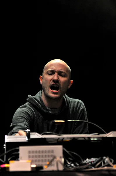 DJ Paul Kalkbrenner from Berlin, Germany mixing live on the stage at the Peninsula, Felsziget Music Festival — Stock Photo, Image