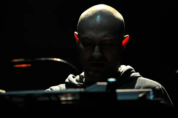 DJ Paul Kalkbrenner from Berlin, Germany mixing live on the stage at the Peninsula, Felsziget Music Festival — Stock Photo, Image