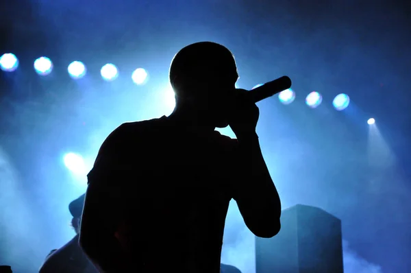 DJ Camo and Krooked feat MC Youthstar from United Kingdom, menampilkan konser langsung — Stok Foto