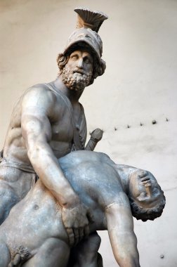 patroclus gövdesi loggia dei lanzi, florence, İtalya içinde destekleyen Menelaus'un heykel