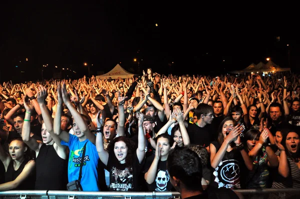 Heavy metal live rockový koncert — Stock fotografie