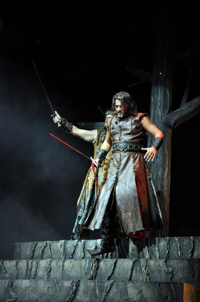 Hungarian rock opera, costume play Stephen the king live on stage