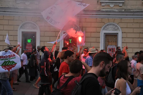 Rumen protesto hükümetin yeni yasaya karşı yüzlerce — Stok fotoğraf