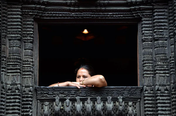 The inner courtyard of the living Goddess kumari. Kathmandu, Nepal